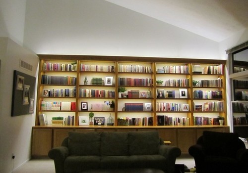 Book shelf with under lighting